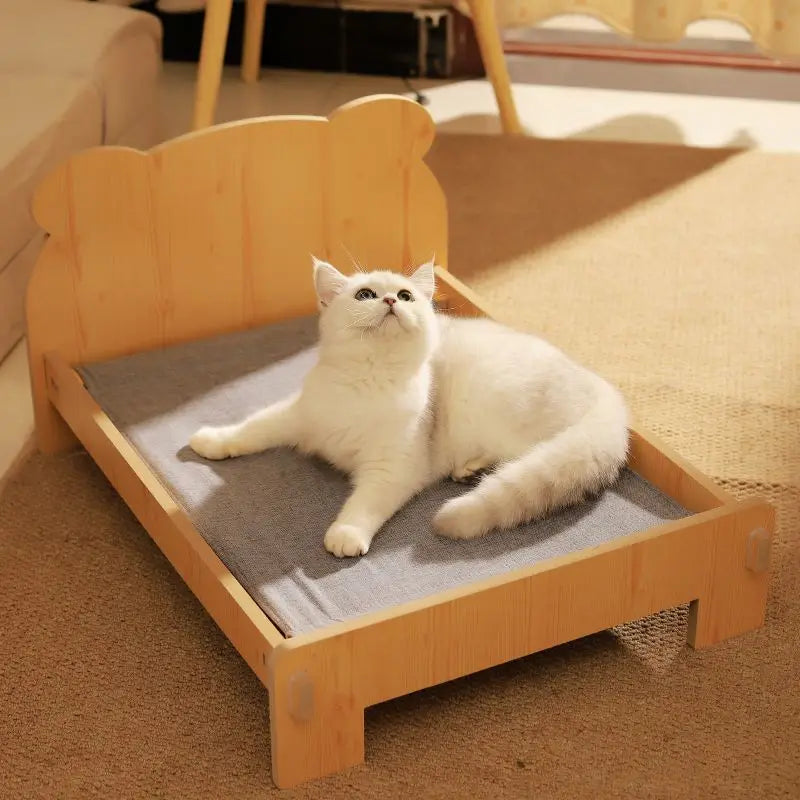 Cute Wooden Shape Luxury Cat Bed | Removable & Washable Four-Season Indoor BED