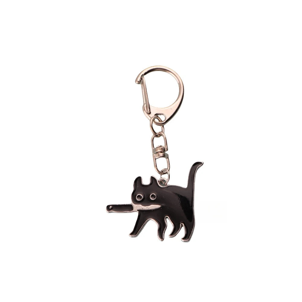 Cute Black Cat Keychain