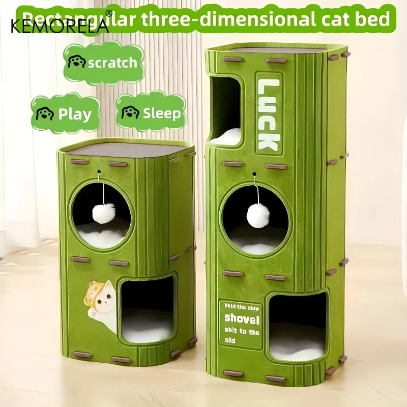3D Tree-Shaped Luxury Cat Condo & Cave | Breathable Felt Indoor Play Tower