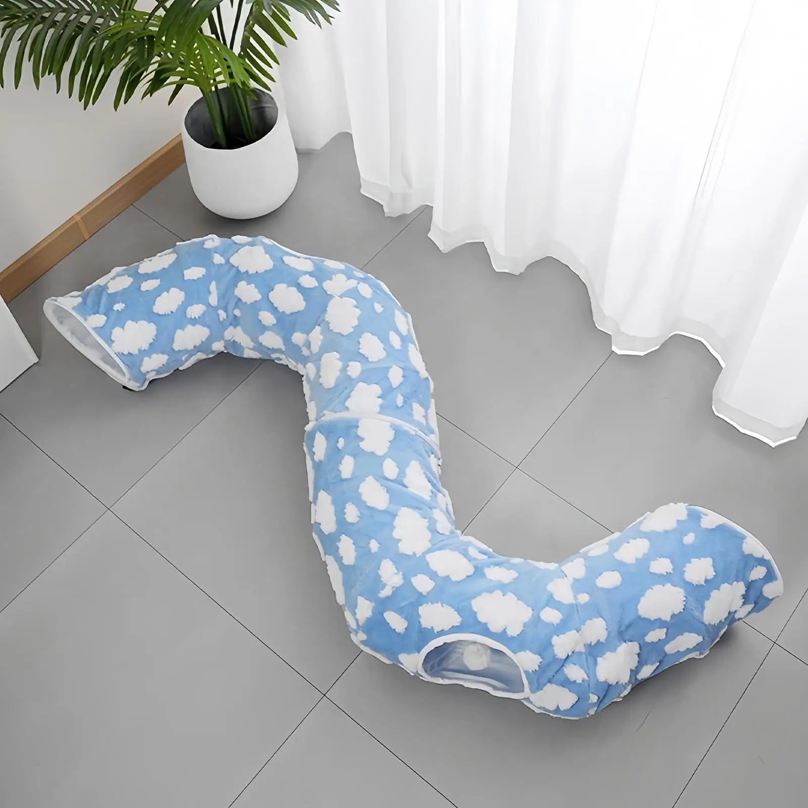 Detachable Round Donut Cat Tunnel Bed