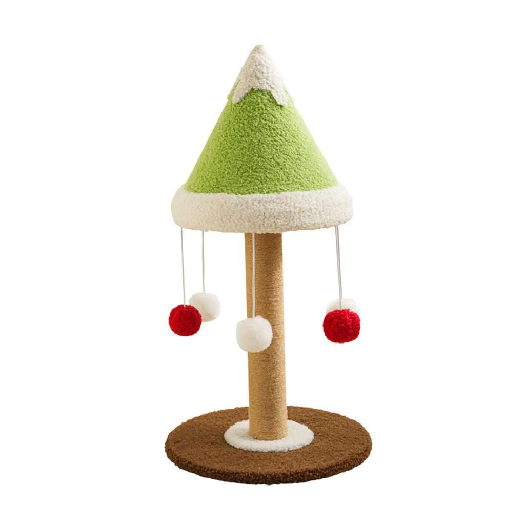 Serenable Mini Christmas Tree Cat Scratching Post with Interactive Hanging Toys