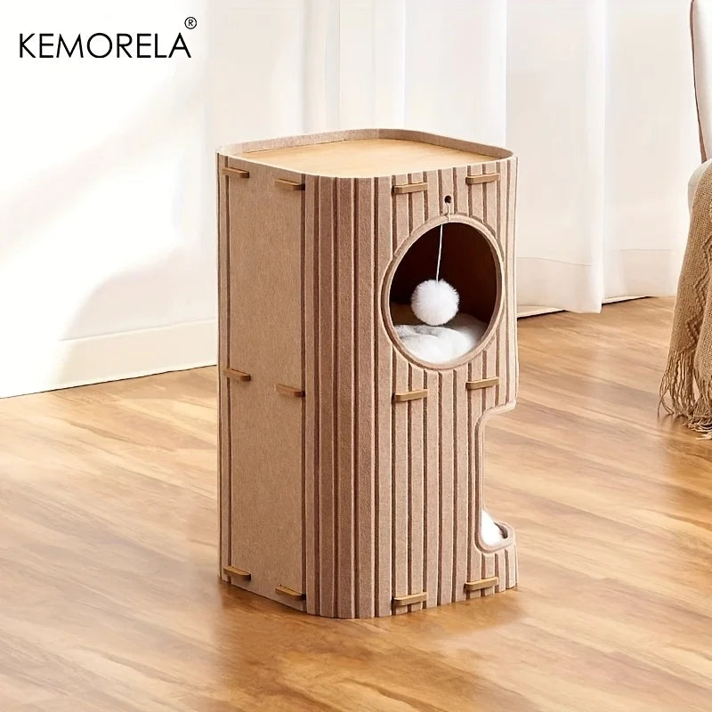 3D Tree-Shaped Luxury Cat Condo & Cave | Breathable Felt Indoor Play Tower