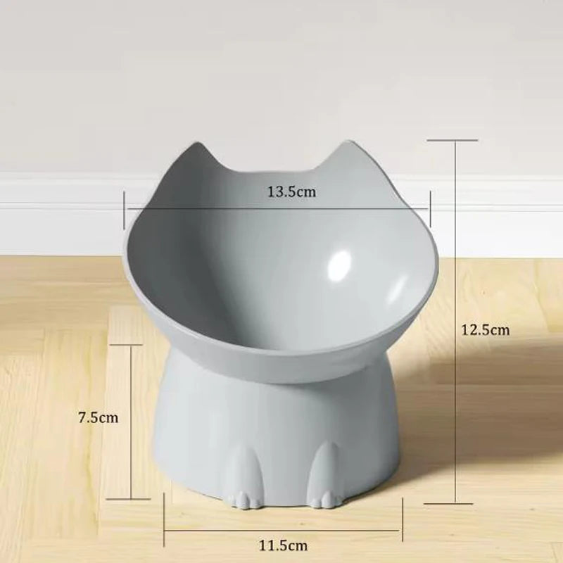 Raised Ergonomic Cat Bowl for Neck Protection