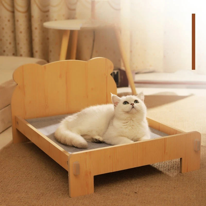 Cute Wooden Shape Luxury Cat Bed | Removable & Washable Four-Season Indoor BED