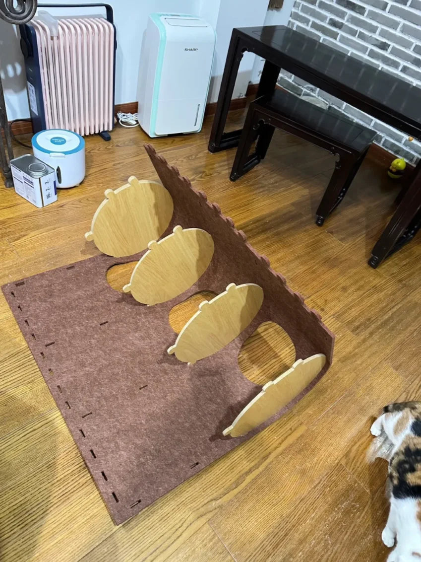 Minimalist Multi-Layer Felt Tree Stump Cat House & Scratching Lounge