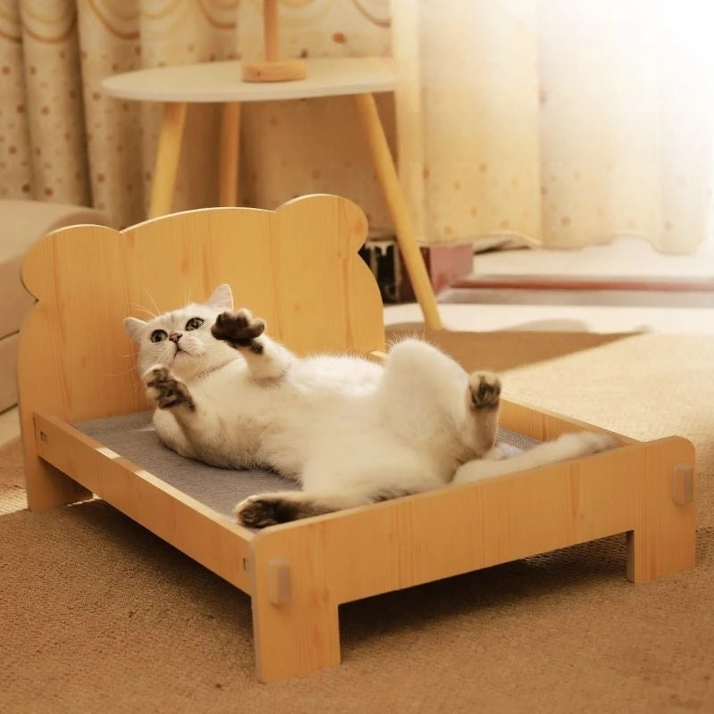 Cute Wooden Shape Luxury Cat Bed | Removable & Washable Four-Season Indoor BED
