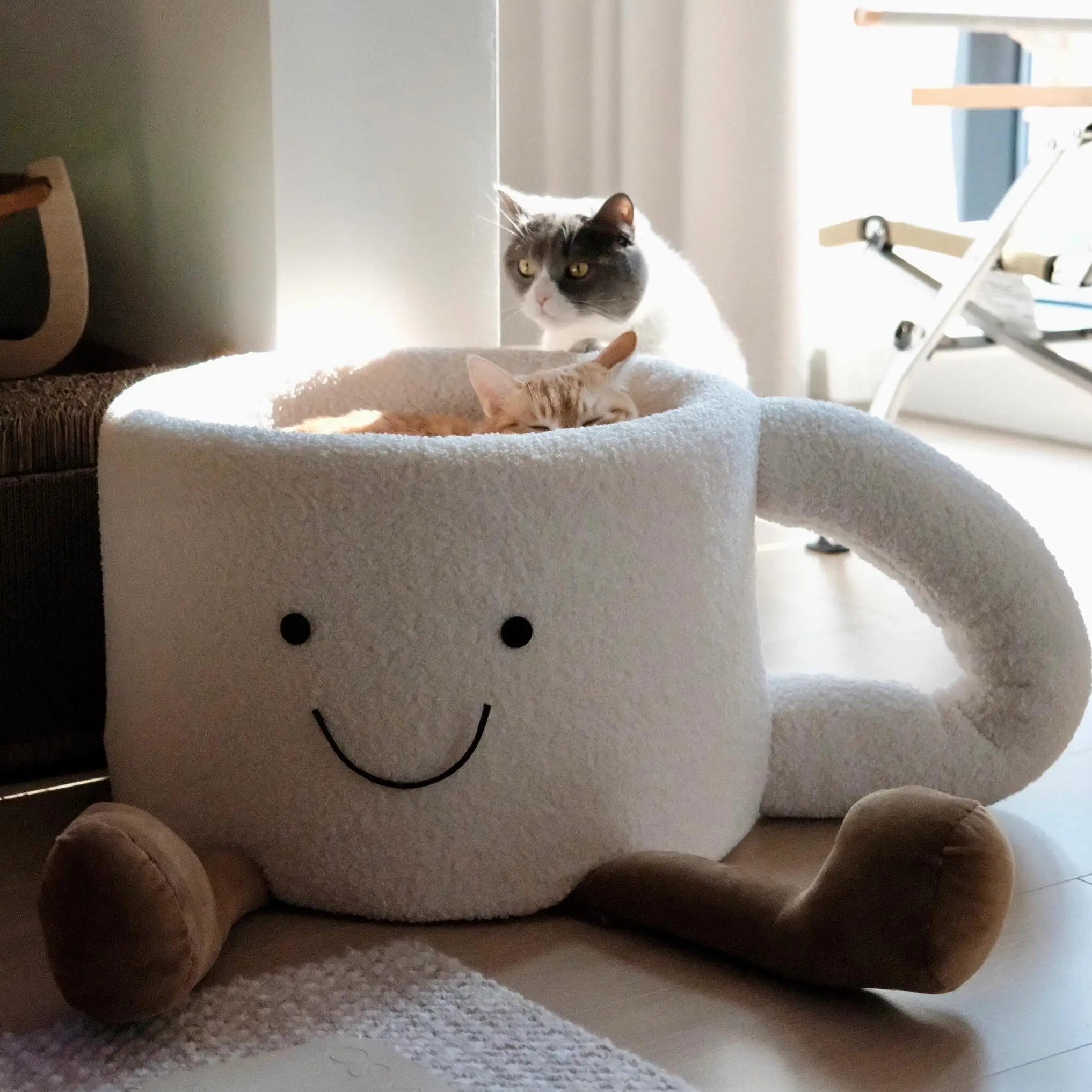 2026 Artisanal Semi-Closed Luxury "Cup" Cat Nest | Thickened Orthopedic Winter Warmth Sanctuary