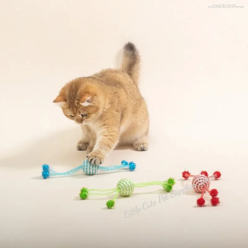 Interactive Elastic Woolen Ball Cat Toy
