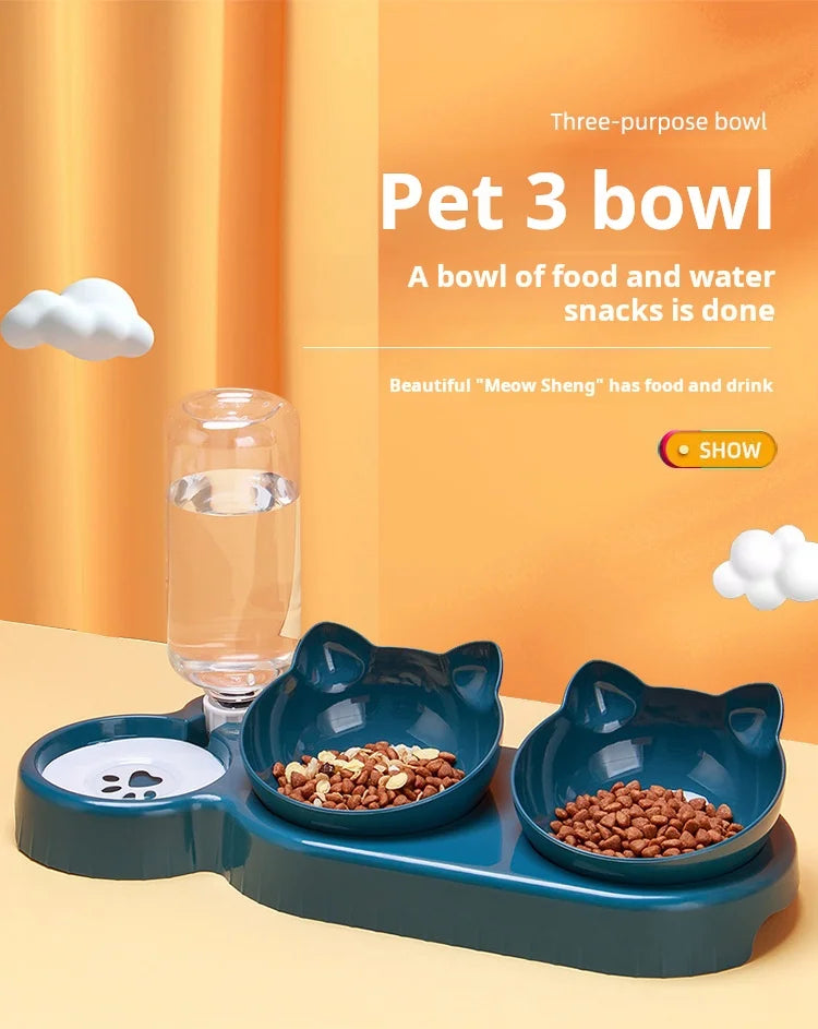 3-in-1 Ergonomic Automatic Pet Feeder Station