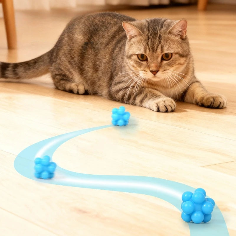 High-Elasticity Silicone Cat Chew Ball | Interactive Bouncy Chase & Dental Teeth Cleaning Toy