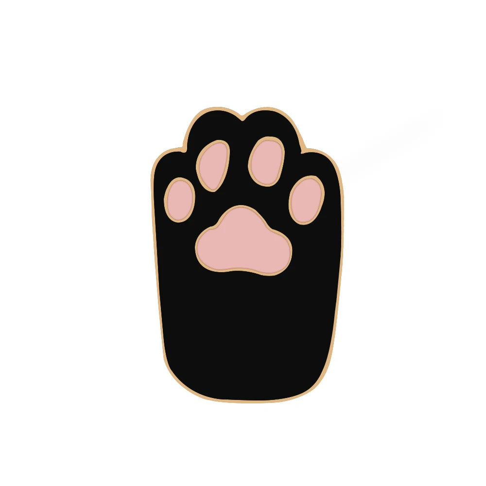Edgy, Cute, Rebel, Punk Black-White Cat with Knife Enamel Pin