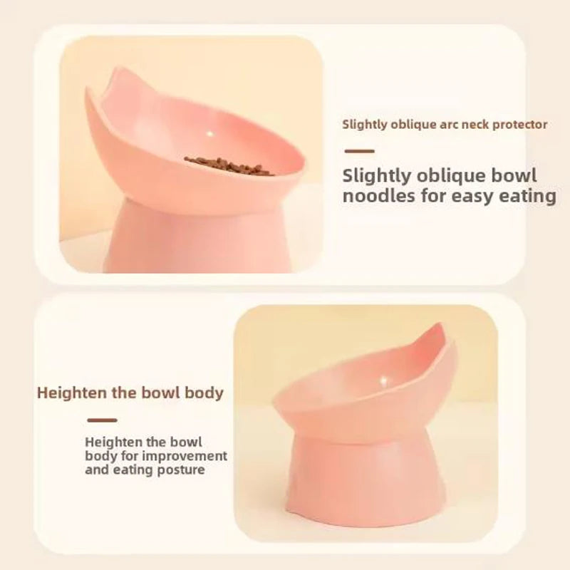 Raised Ergonomic Cat Bowl for Neck Protection