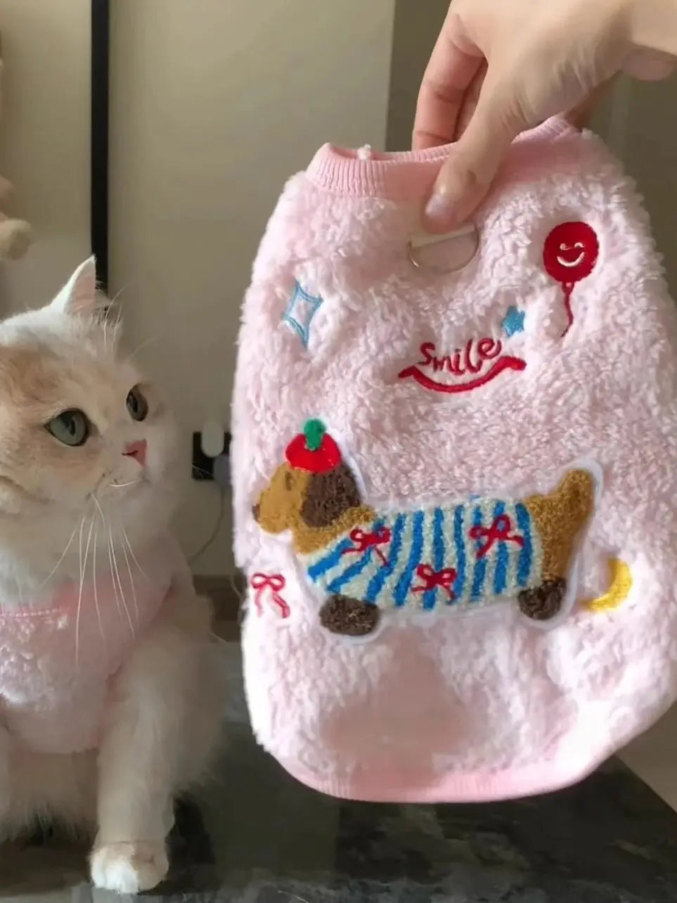 Ultra-Soft Plush Fleece Winter Cat Vest - Warm Thermal Indoor Jacket