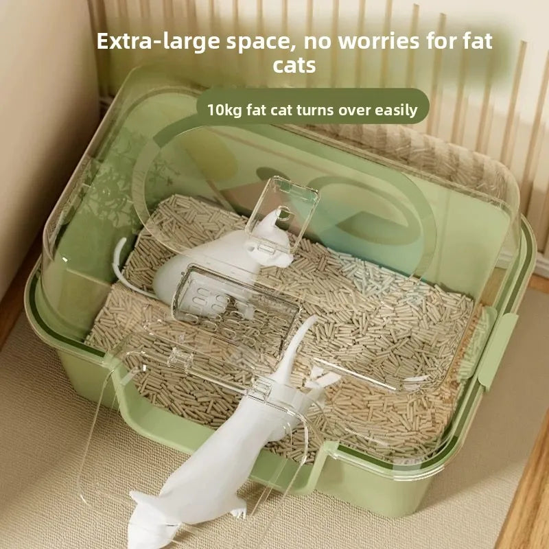UV Sterilizing Fully Enclosed Cat Litter Box | Hygienic Self-Cleaning Germ & Odor Shield