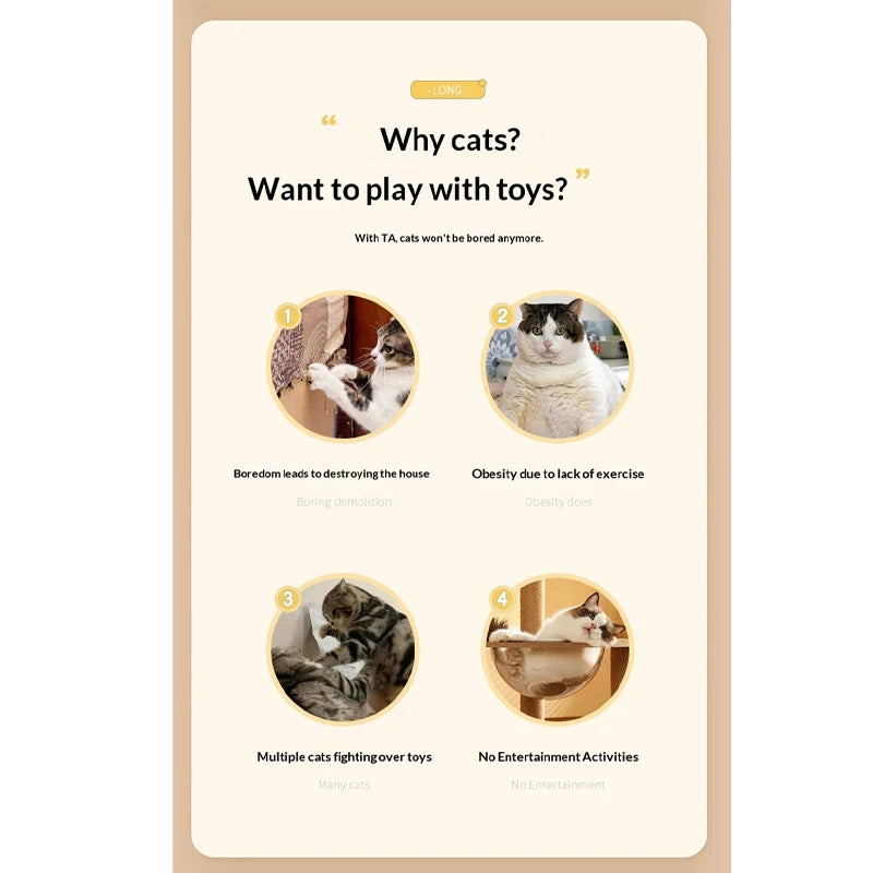 Smart Automatic Yo-Yo Cat Teaser | Motorized Hands-Free Hanging Toy for Bored Cats