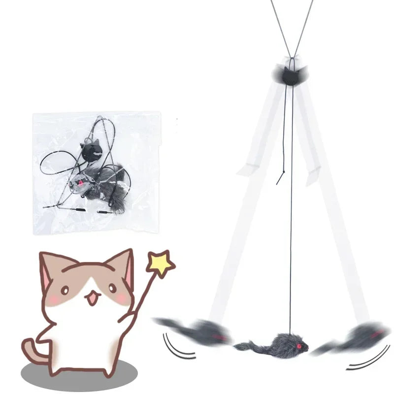 Hanging Door Retractable Bungee Mouse Toy