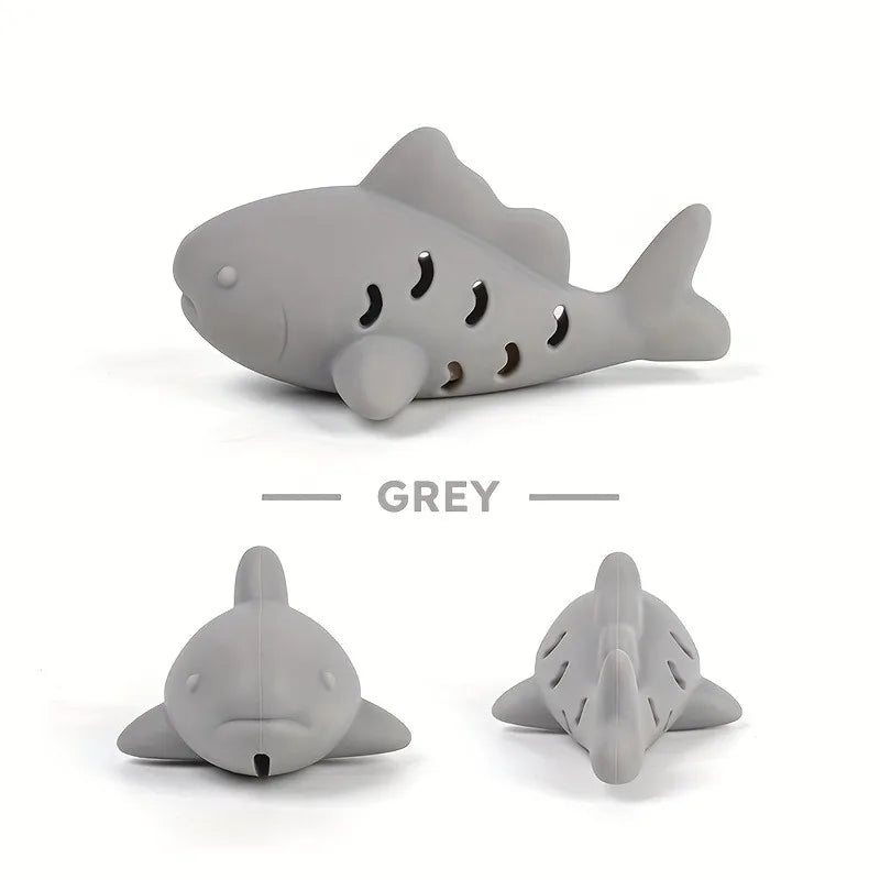 Interactive Silicone Fish Treat-Dispensing Chew Toy