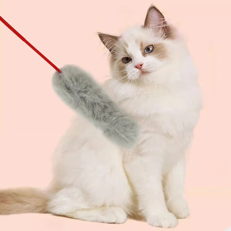 Interactive Ribbon & Feather Cat Wand