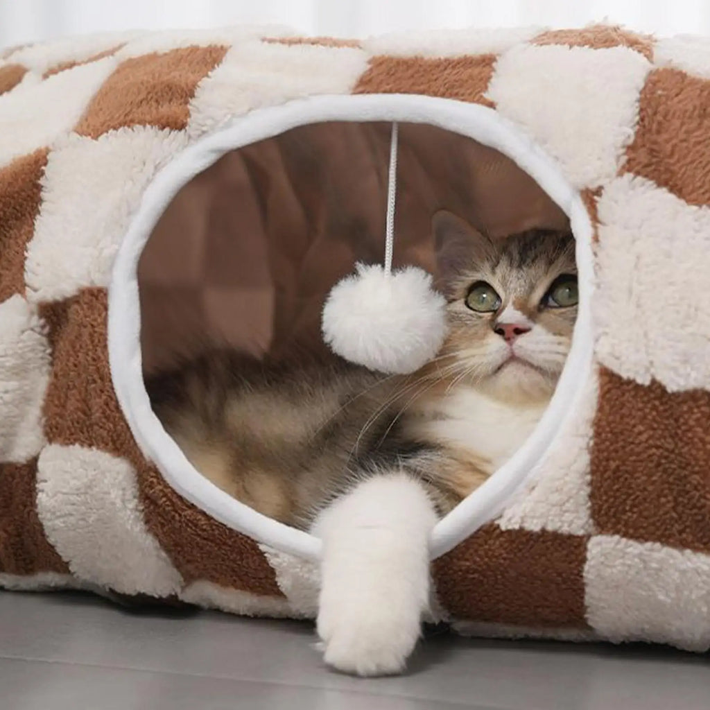 Detachable Round Donut Cat Tunnel Bed