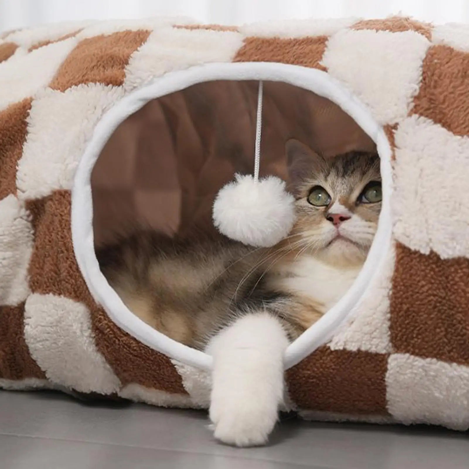 Detachable Round Donut Cat Tunnel Bed