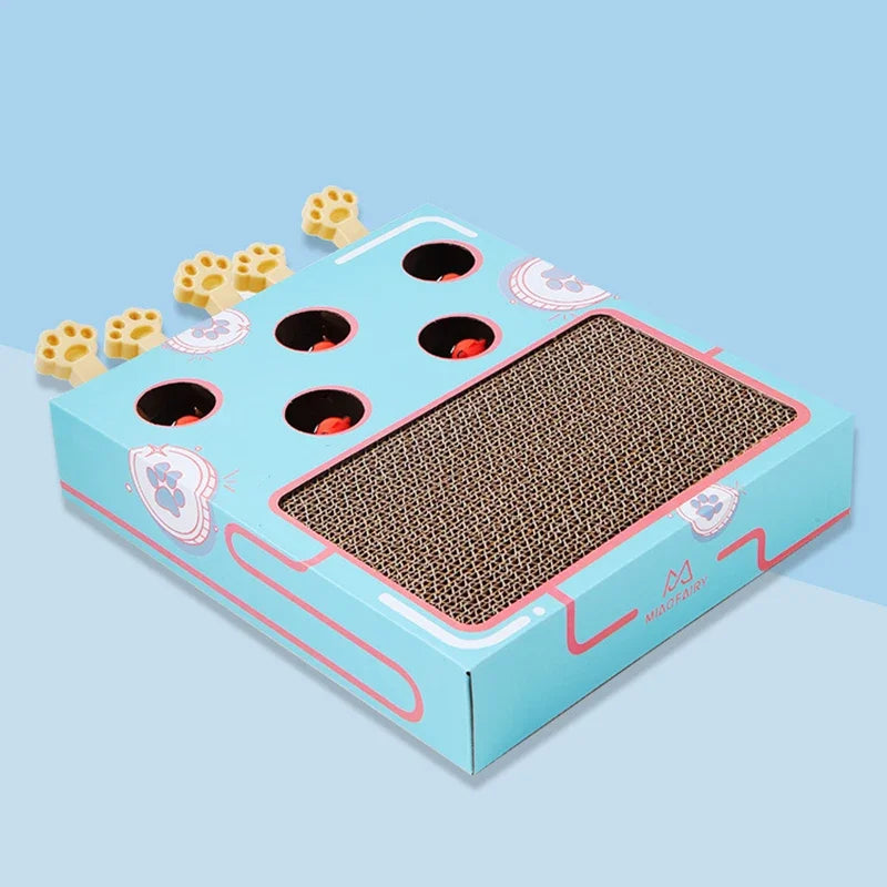 Interactive 3-in-1 Whack-A-Mole Cat Enrichment Toy & Scratching Pad