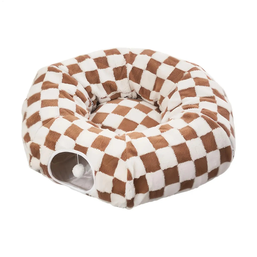 Detachable Round Donut Cat Tunnel Bed