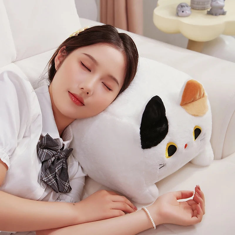 Kawaii Fluffy Chonk Standing Fuzzy Cube Cat Plushie