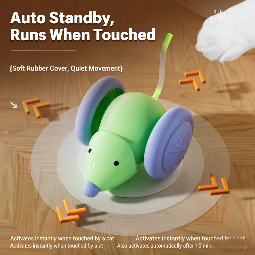 Interactive Electric Running Mouse Self-Playing Cat Toy & Automatic Teaser