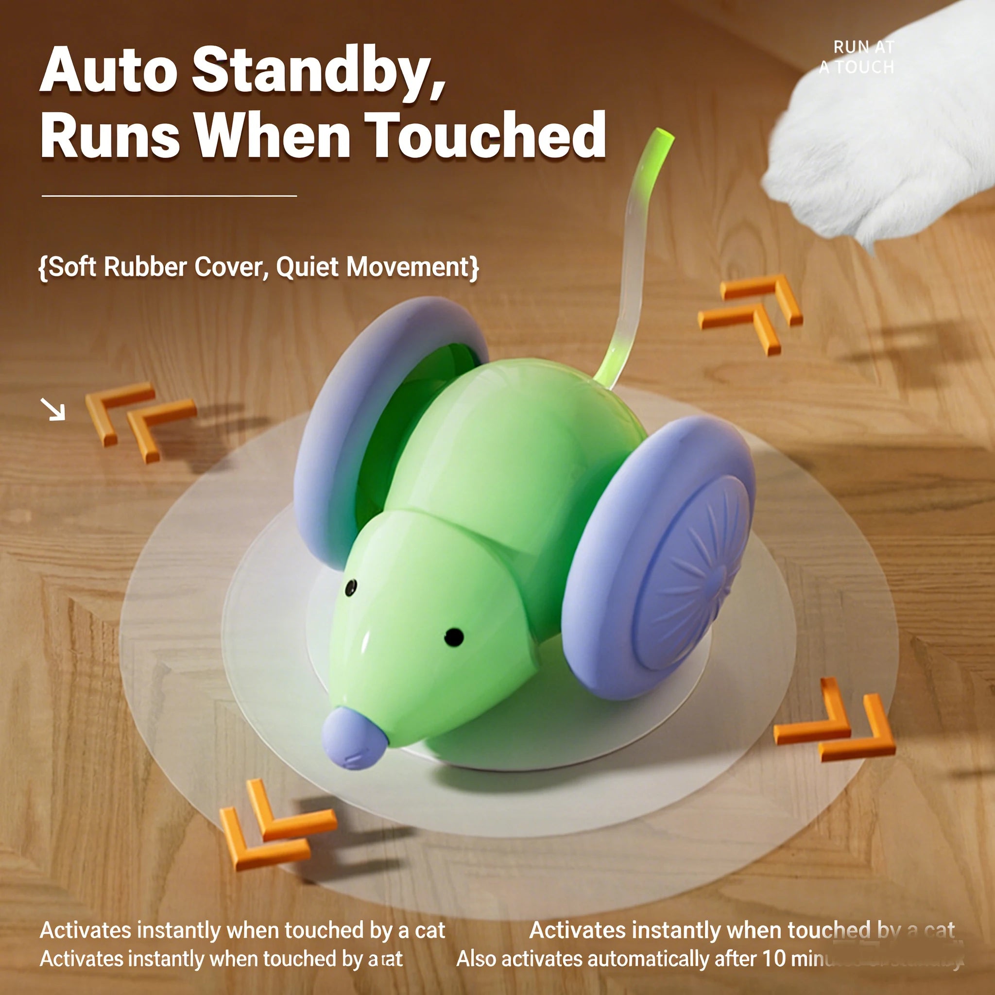 Interactive Electric Running Mouse Self-Playing Cat Toy & Automatic Teaser