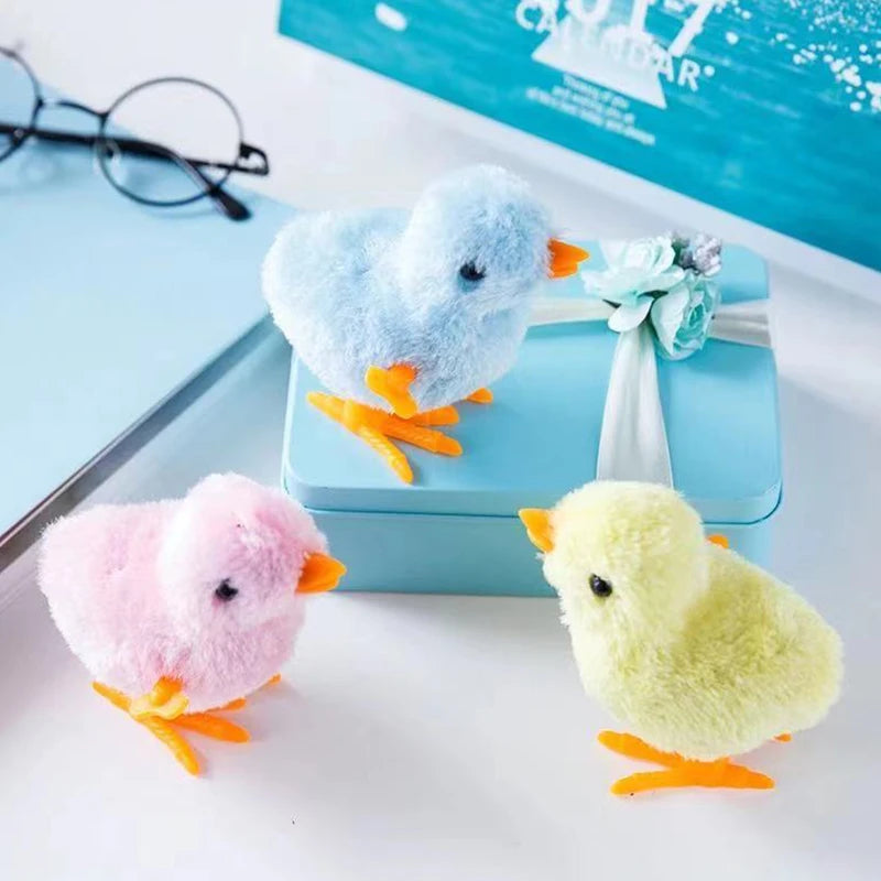 Hopping Clockwork Chick Interactive Kitten Toy