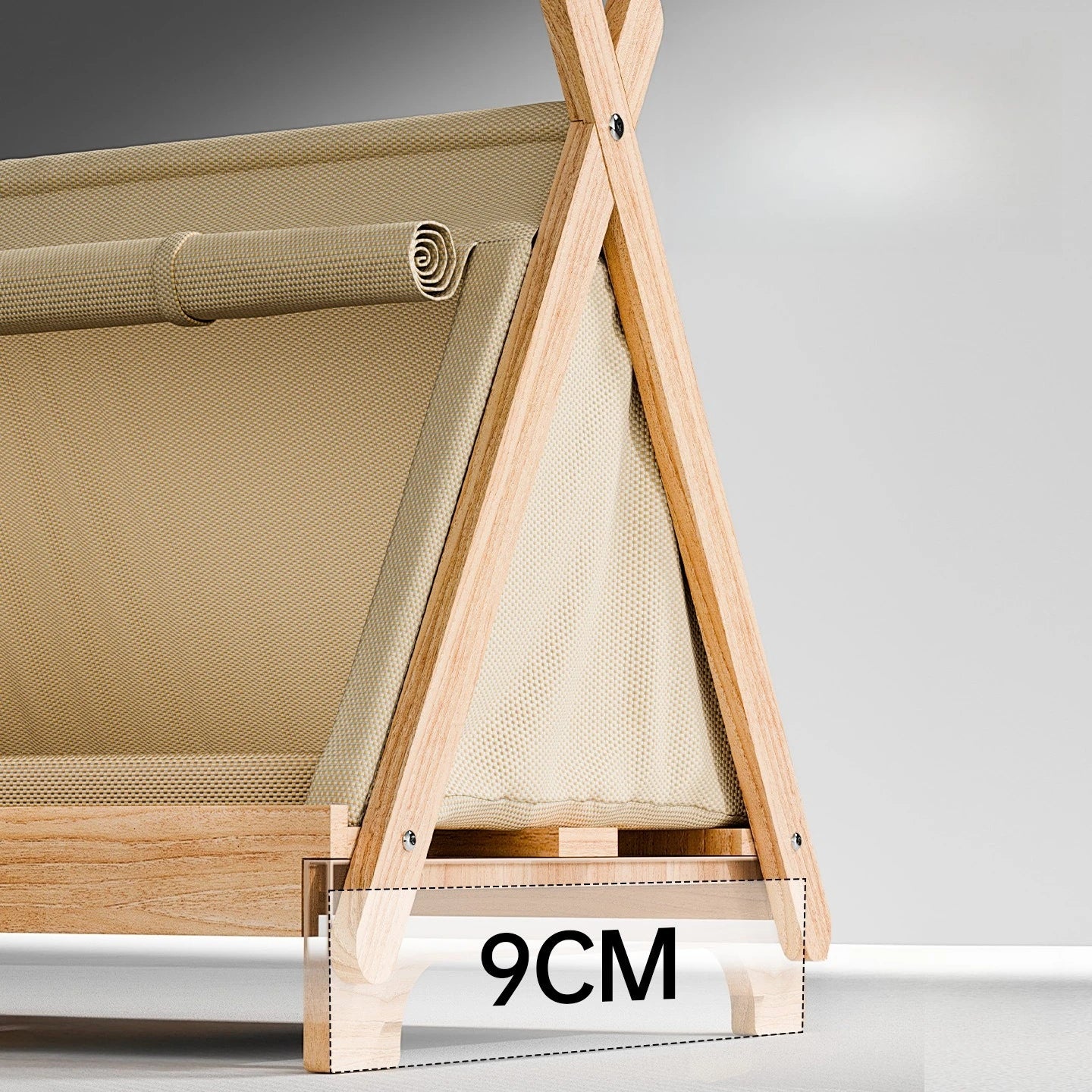 The Sanctuary Elevated Solid Wood Cat Tent Bed