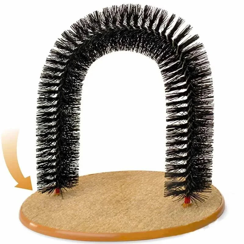 3-in-1 Cat Grooming Arch & Scratching Pad | Interactive Self-Massage Bristle Toy