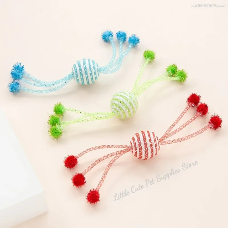 Interactive Elastic Woolen Ball Cat Toy