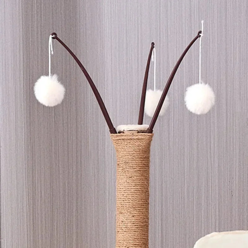 Modern Wooden Cat Tree Tower with Clear View Space Pod & Cozy Dual Condos