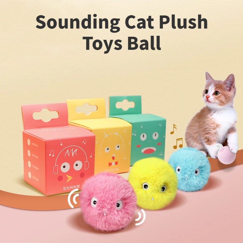 Smart Interactive Chirping Cat Ball | Pet-Safe Plush Sounding Toy with Catnip Pouch