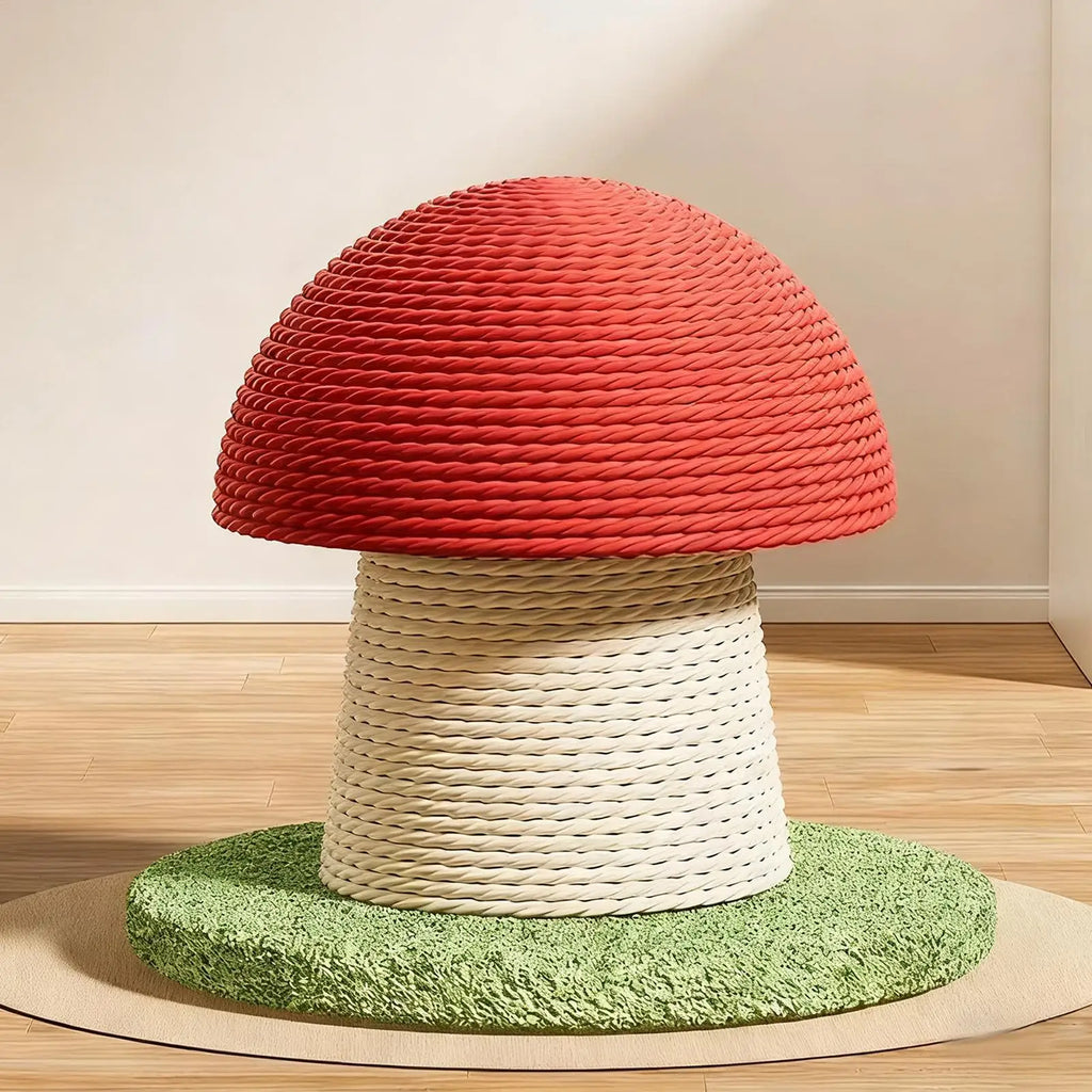 Mushroom Castle Mini Cat Scratching Post | Modern Natural Sisal Vertical Claw Scratcher