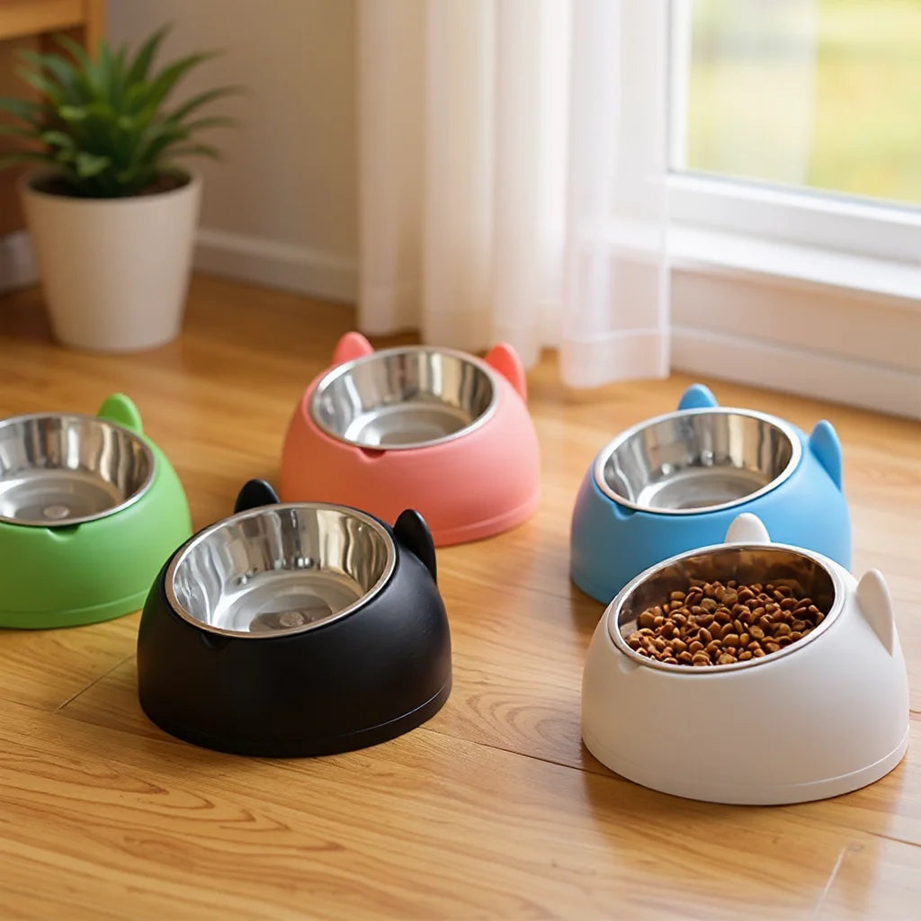 Orthopedic Elevated Stainless Steel Cat Bowl – Protect Your Cat's Neck & Digestion