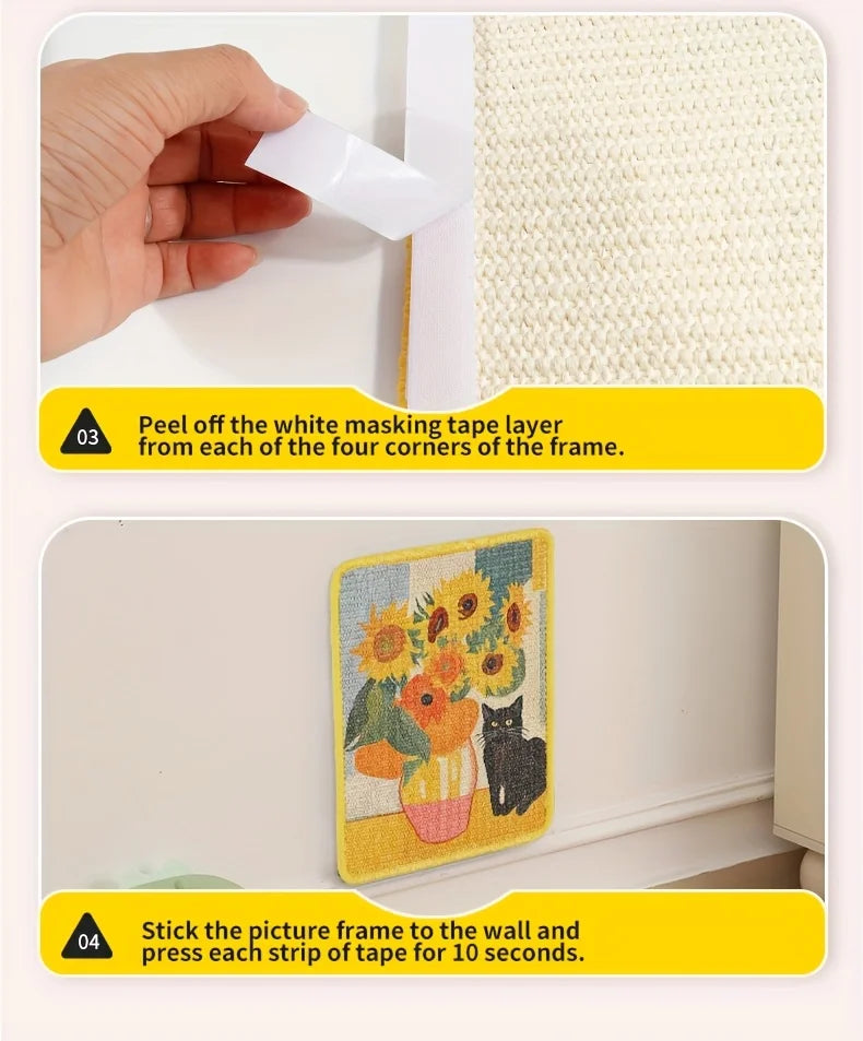 Minimalist Wall-Mounted Cat Scratching Mat | Space-Saving Soft Fabric Clawing Pad