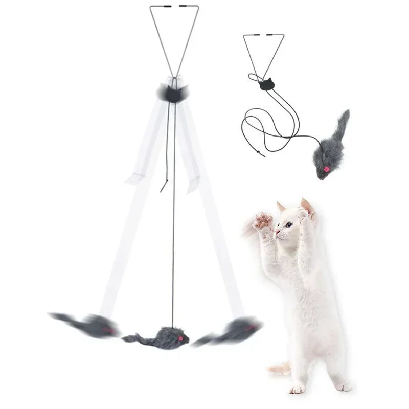 Hanging Door Retractable Bungee Mouse Toy