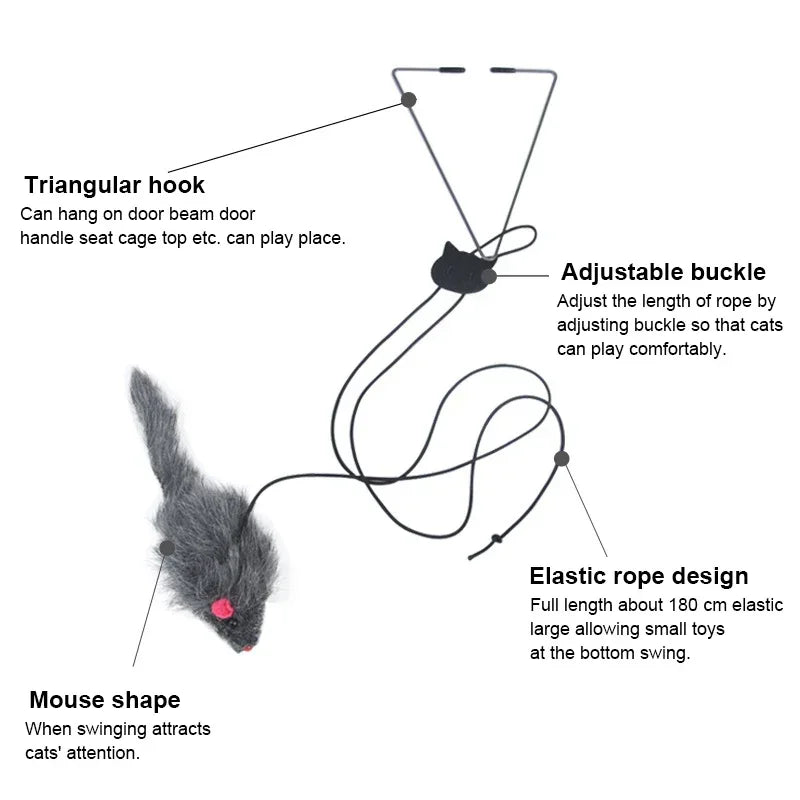 Hanging Door Retractable Bungee Mouse Toy