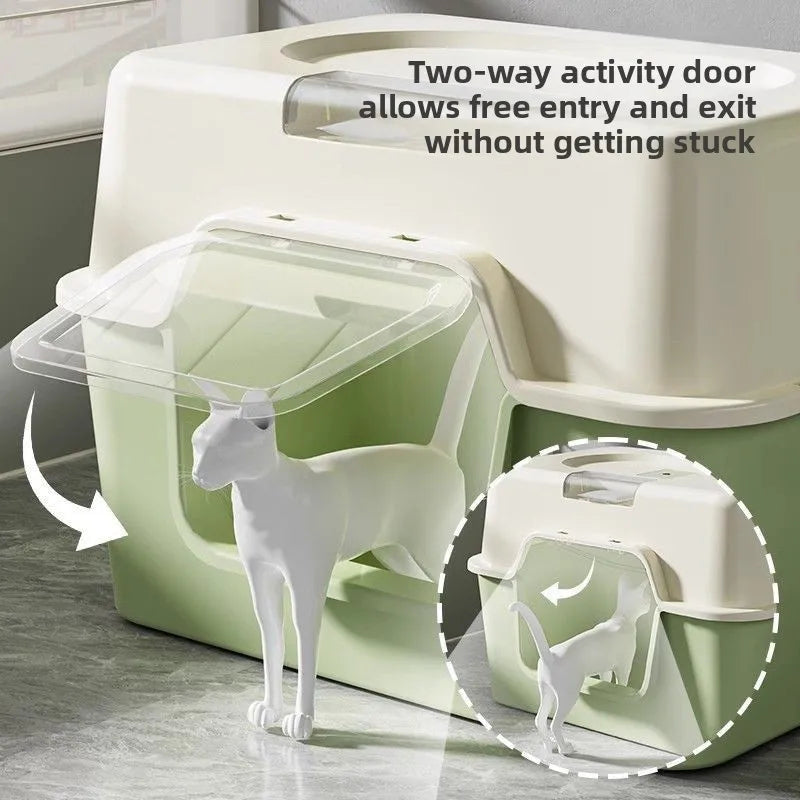 UV Sterilizing Fully Enclosed Cat Litter Box | Hygienic Self-Cleaning Germ & Odor Shield