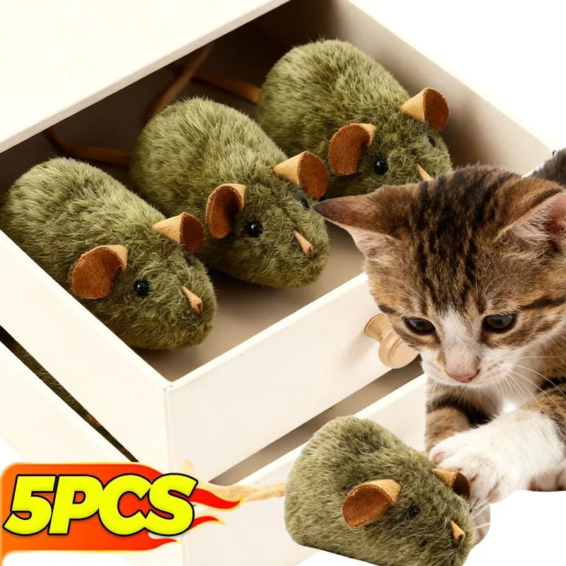 Simulated Squeaking Mouse Plush Cat Toy