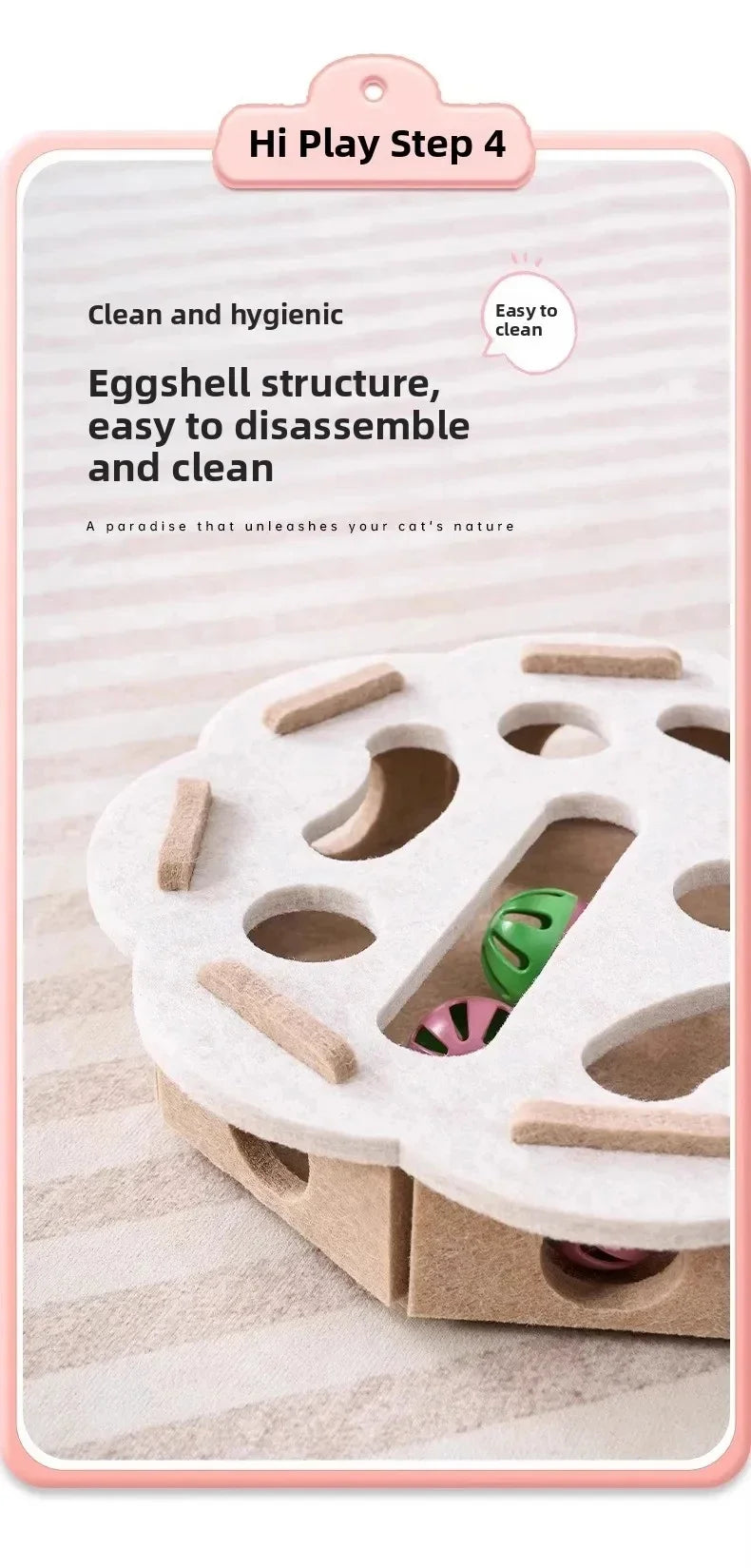 Interactive Felt Cat Puzzle Box & Ball Launcher Activity Game