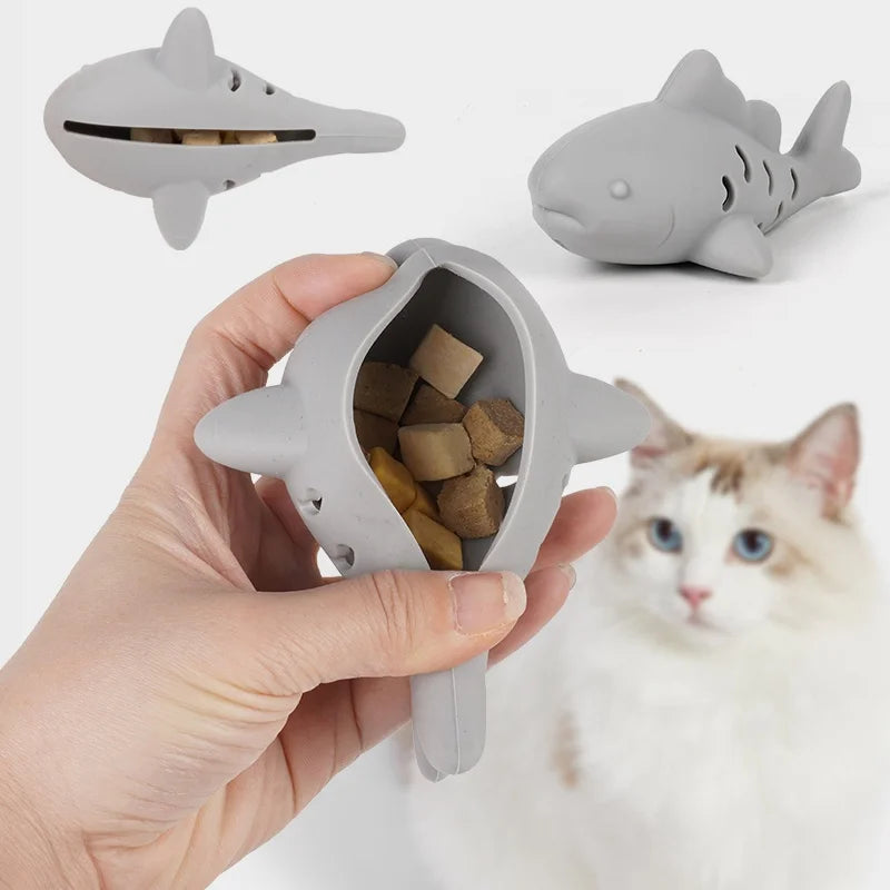 Interactive Silicone Fish Treat-Dispensing Chew Toy