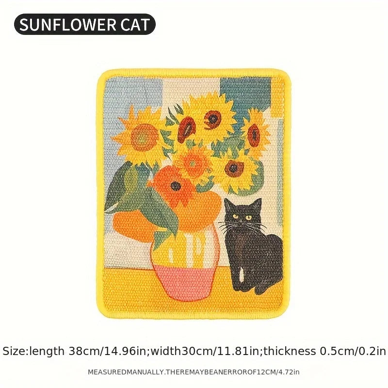 Minimalist Wall-Mounted Cat Scratching Mat | Space-Saving Soft Fabric Clawing Pad