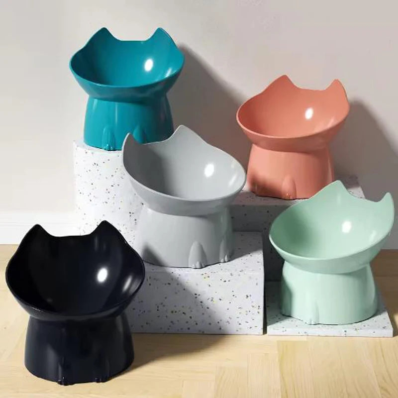 Raised Ergonomic Cat Bowl for Neck Protection