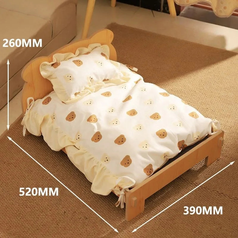 Cute Wooden Shape Luxury Cat Bed | Removable & Washable Four-Season Indoor BED