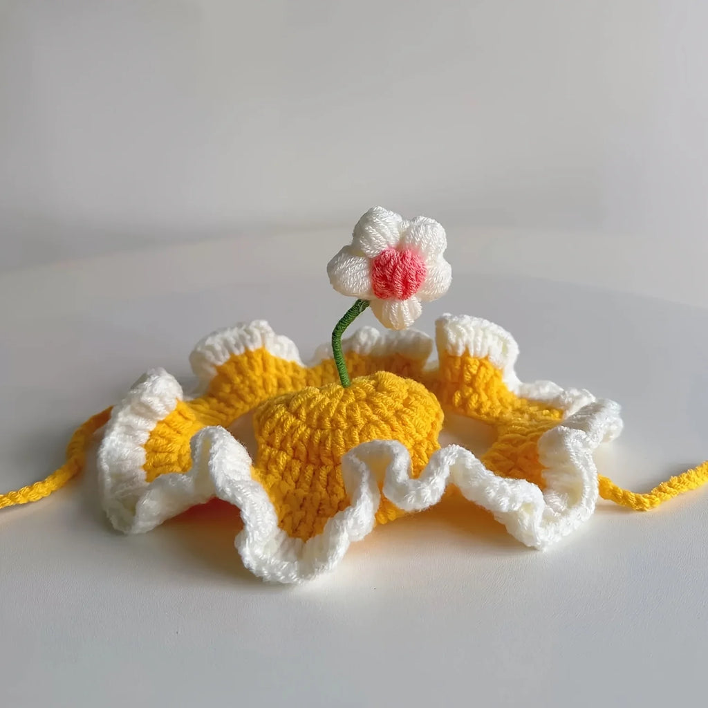 Blossom Bonnet Cute Flower Crochet Cat Hat