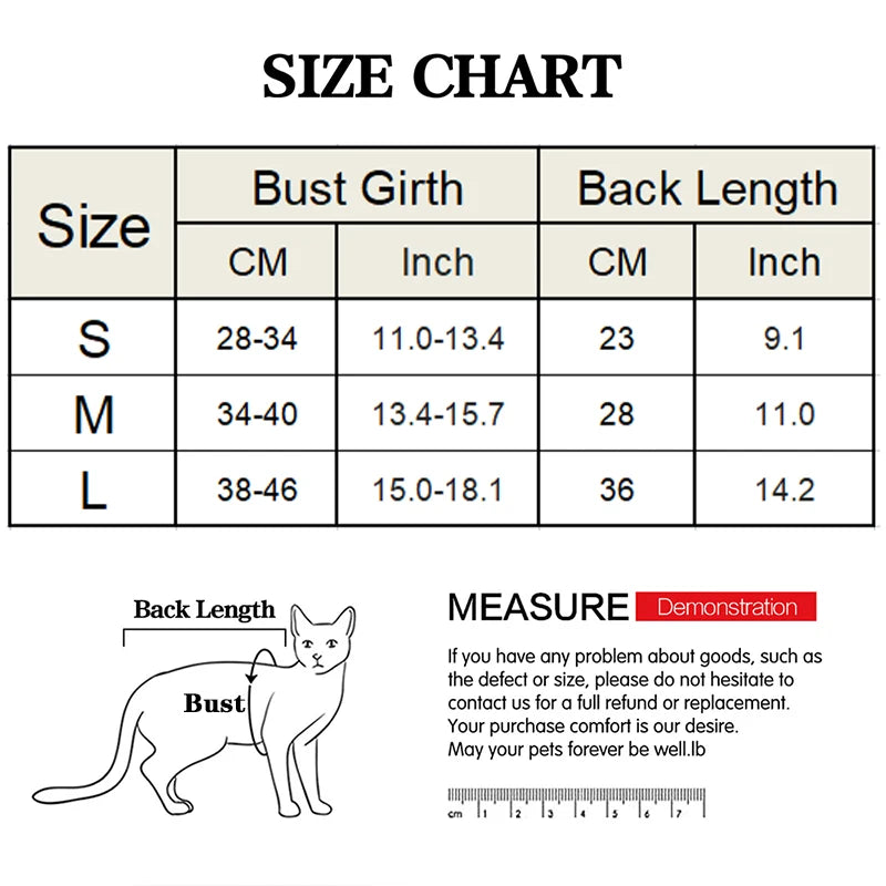 Minimalist Solid Cat Surgery Recovery Vest - Breathable Anti-Lick Post-Op Jumpsuit