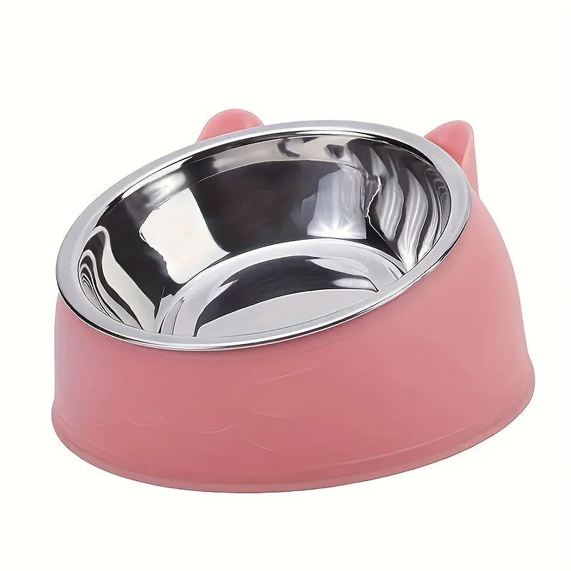 Orthopedic Elevated Stainless Steel Cat Bowl – Protect Your Cat's Neck & Digestion